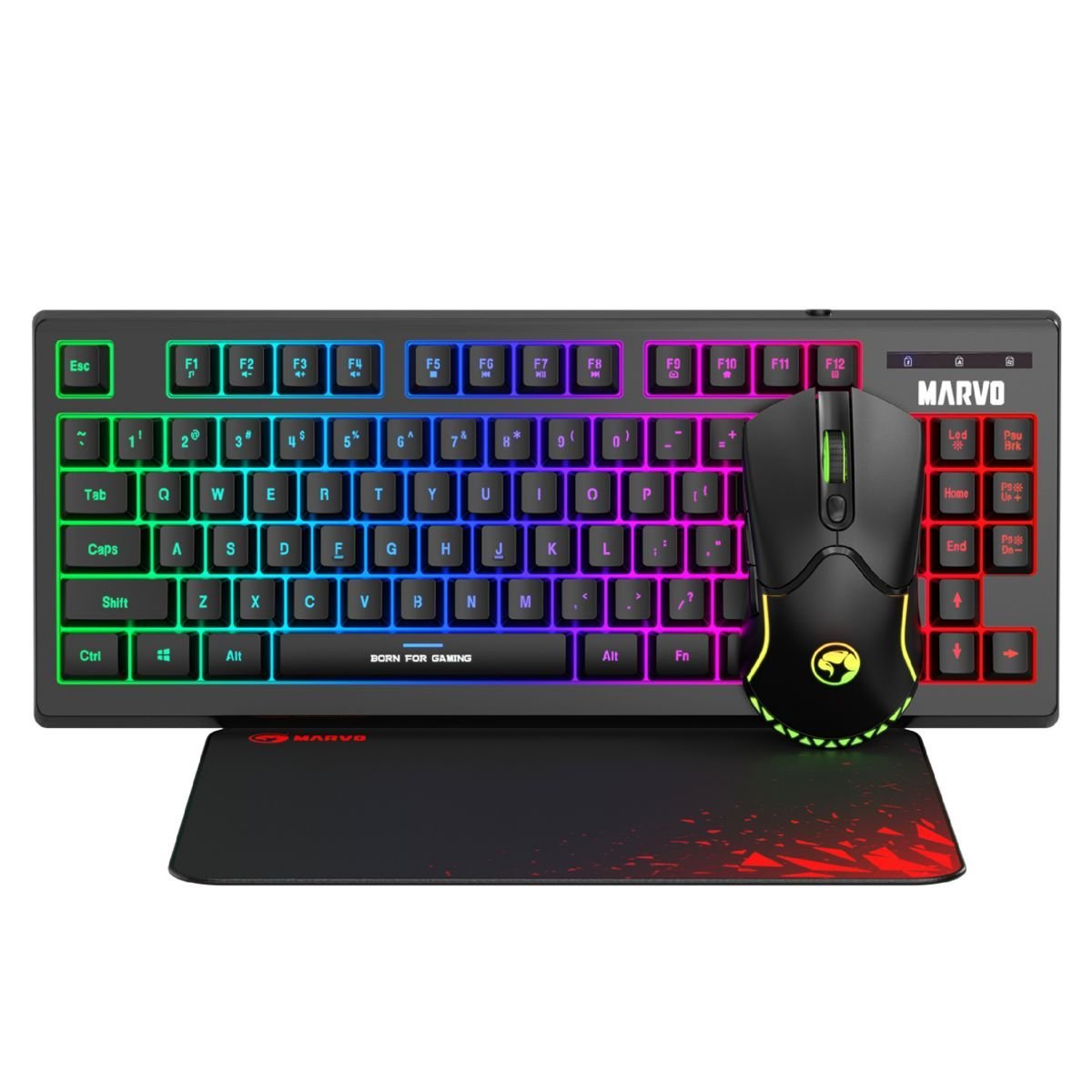 COMBO MARVO CM310-SP TECLADO + MOUSE + MOUSEPAD NEGRO (ESPAÑOL)