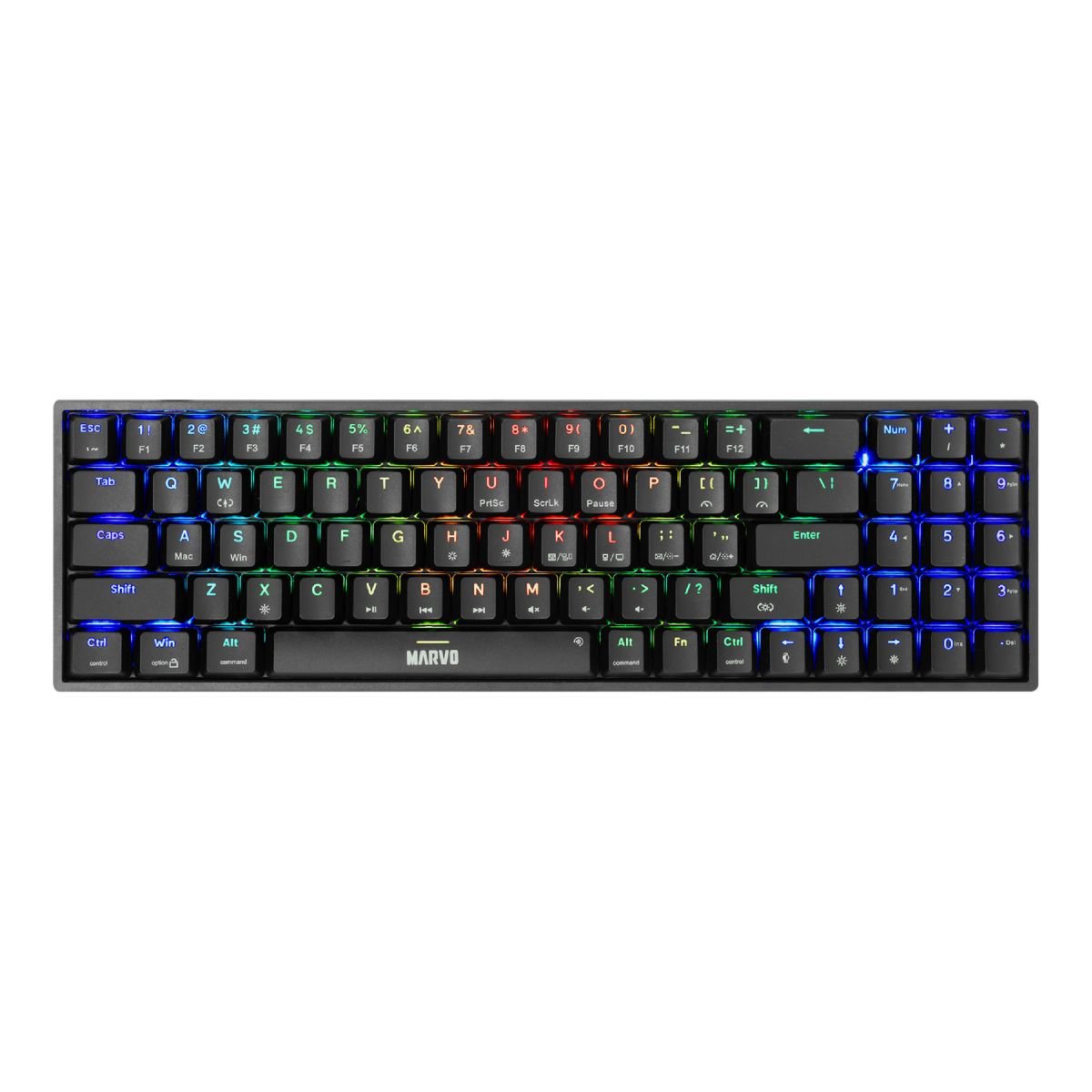 TECLADO MARVO MECÁNICO KG956 75% YELLOW SWITCH ENGLISH NEGRO